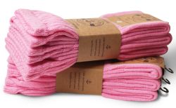 24 Wholesale Yacht & Smith Slouch Socks For Women, Solid Pink Size 9-11 - Womens Scrunchie Sock