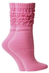 24 Wholesale Yacht & Smith Slouch Socks For Women, Solid Pink Size 9-11 - Womens Scrunchie Sock