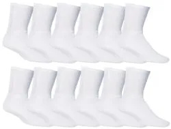 Yacht & Smith Men's Cotton Terry Cushion Athletic White Crew Socks