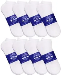 Yacht & Smith Womens Cotton White No Show Ankle Socks, Sock Size 9-11
