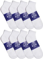 24 Wholesale Yacht & Smith Womens Cotton White Sport Ankle Socks, Sock Size 9-11