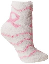 60 Wholesale Yacht & Smith Women's Breast Cancer Awareness Fuzzy Socks, Asst Prints Size 9-11