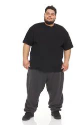48 Wholesale Mens Plus Size Cotton Short Sleeve T Shirts Solid Black Size 4xl