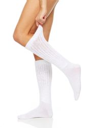 72 Wholesale Yacht & Smith Slouch Socks For Women, Solid White Size 9-11 - Womens Crew Sock	