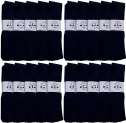 Yacht & Smith Men's Navy Cotton Terry Athletic Tube Socks, Size 10-13 (120 Pack)