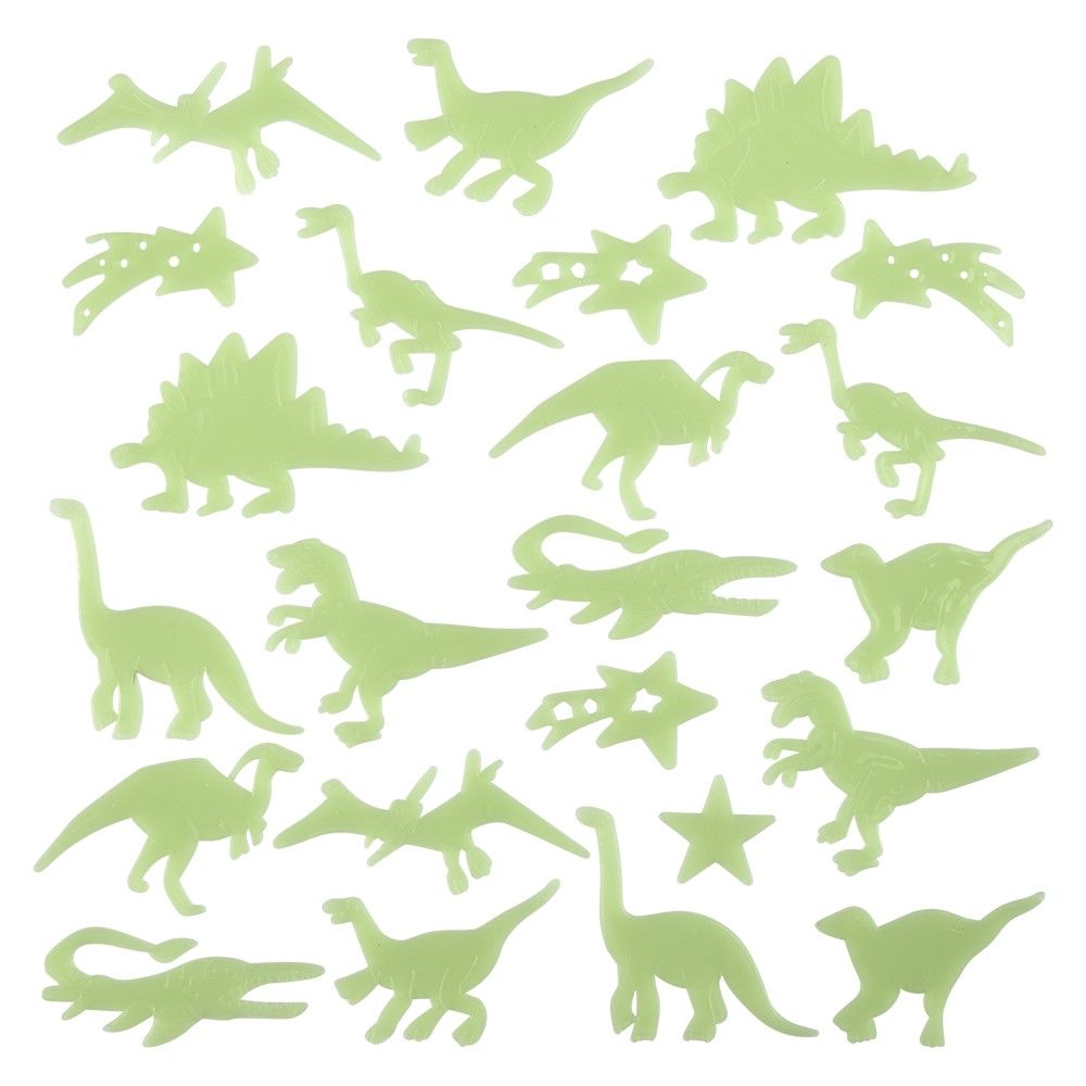 144 of Glow In Dark Dinosaur Stickers 24ct