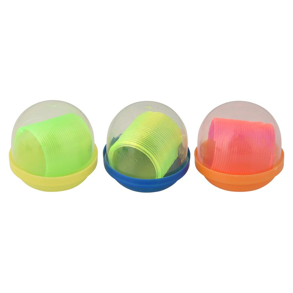 250 pieces 1.4 Inch Mini Transparent Coil Spring In 2 Inch Capsule 250ct - Bulk Novelty Prizes