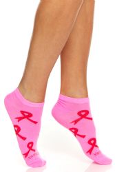 Yacht & Smith Women's Breast Cancer Awareness Socks, Pink Ribbon Ankle Socks