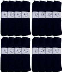 48 Wholesale Yacht & Smith Men's Navy Cotton Terry Athletic Tube Socks, Size 10-13