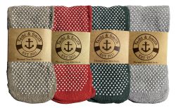 Yacht & Smith Non Slip Gripper Bottom Womens Winter Thermal Slipper Tube Socks Size 9-11