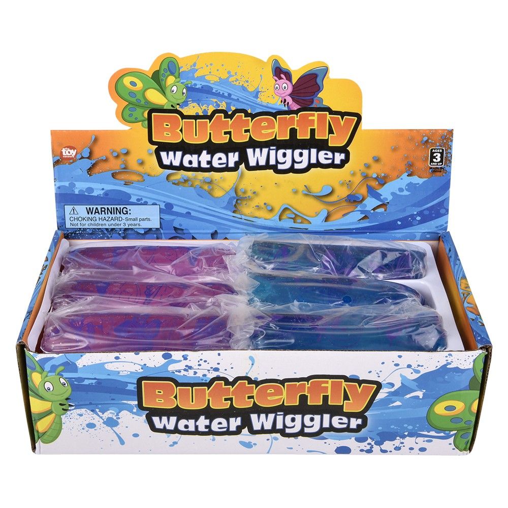 72 pieces 4.75" Butterfly Print Water Wiggler - Slime & Squishees