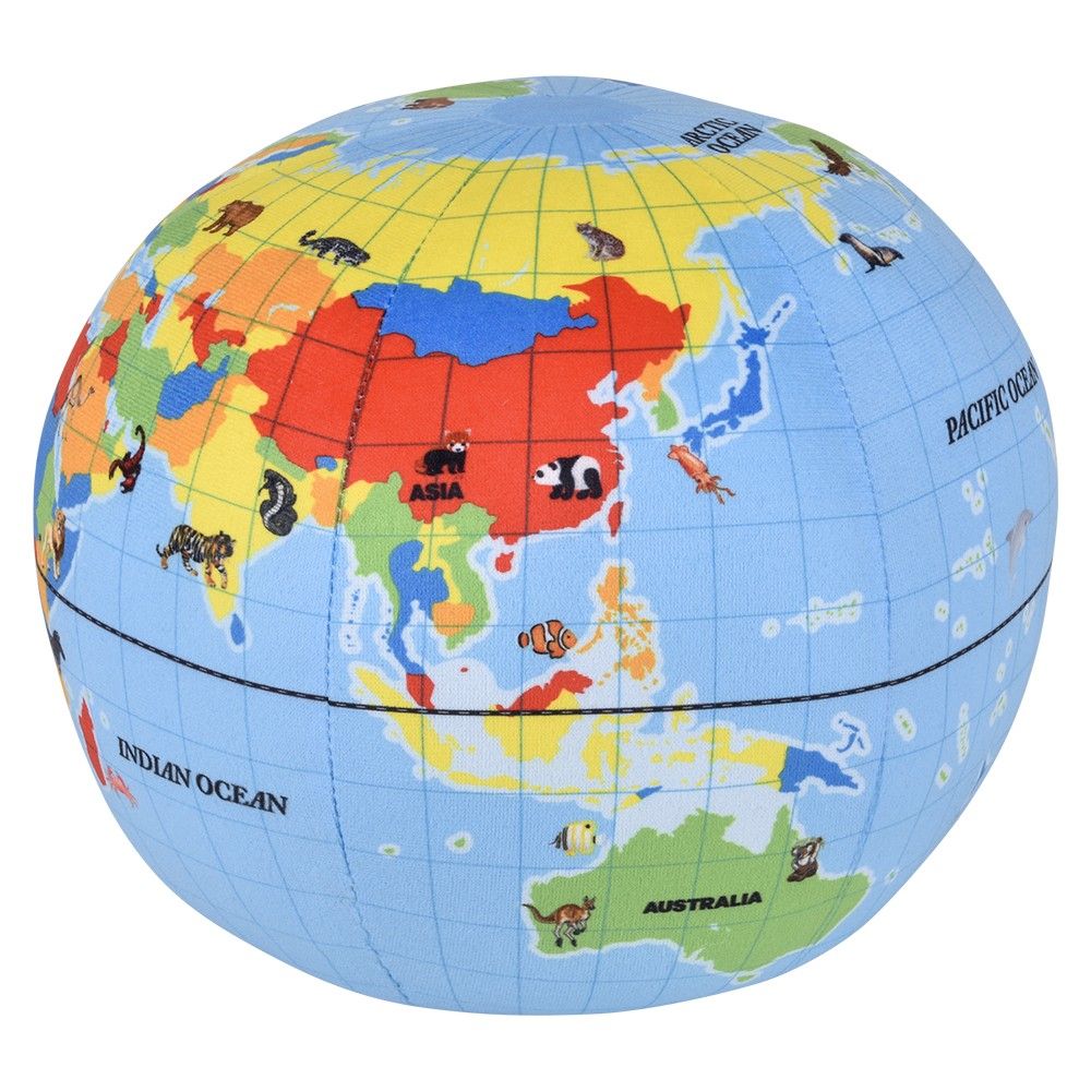 12 pieces 8 Inch Plush Printed Globe Ball - Plush Toys