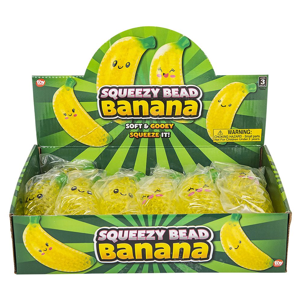 72 pieces 5.5" Squeezy Bead Banana - Slime & Squishees