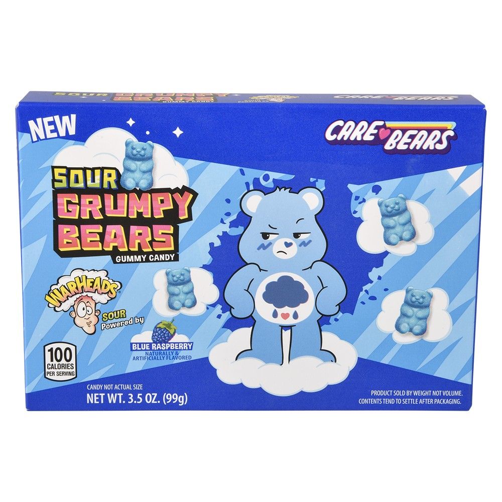 12 pieces Warheads Theater Box Care Bears Sour Grumpy - Food & Beverage