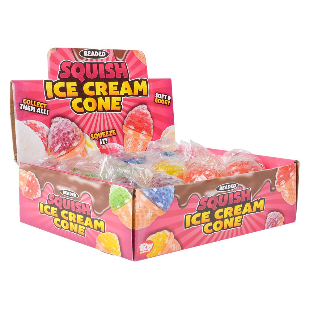 144 pieces 3.5" Squeezy Bead Ice Cream Cone - Slime & Squishees