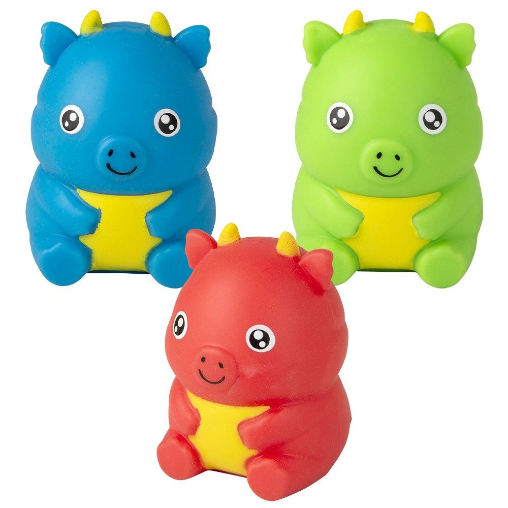 72 pieces 4 Inch Squish And Stretch Dinosaur 12ct - Slime & Squishees