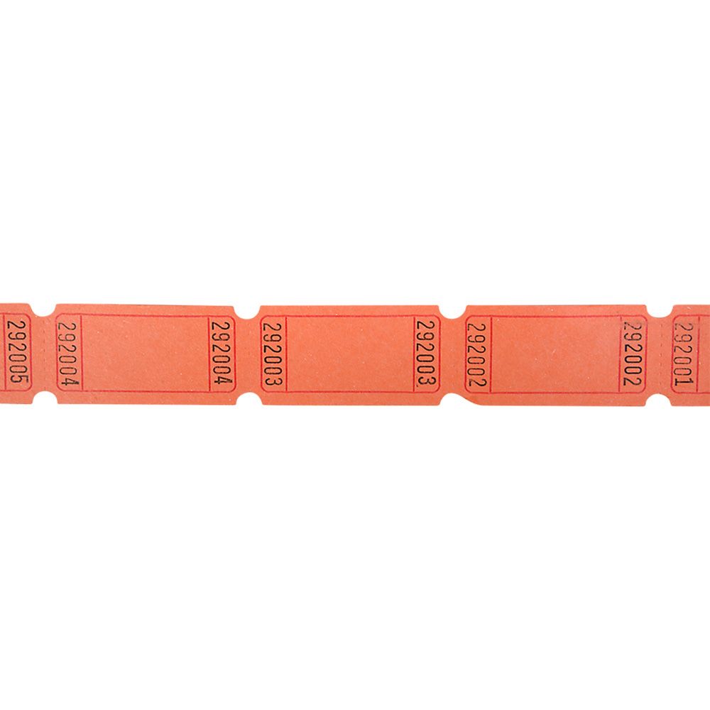 40 pieces Blank Single Ticket Roll Orange - Party Paper Goods