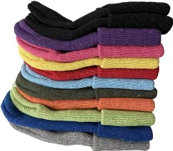 72 Pieces Yacht & Smith Unisex Kids Stretch Colorful Winter Warm Knit Beanie Hats, Many Colors - Winter Beanie Hats