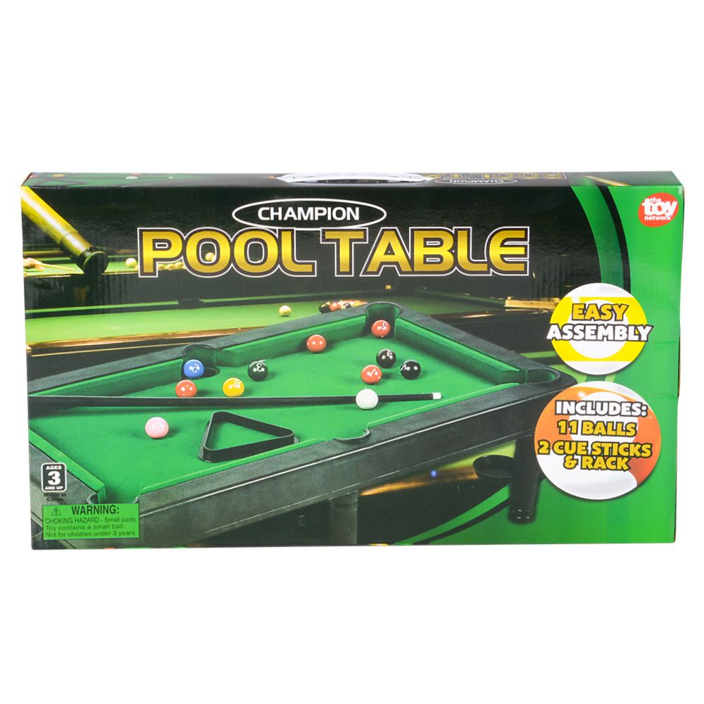 12 pieces Champion Pool Table 19 inch x 11 inch - Sports Toys