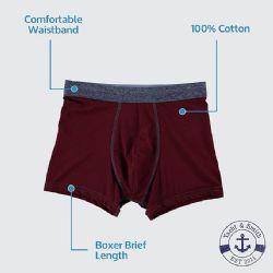 72 Wholesale Yacht & Smith Mens 100% Cotton Boxer Brief Assorted Colors Size Large