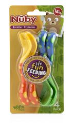 72 pieces Nuby Fun Feeding Spoon And Fork Set (4-Pk) - Baby Utensils
