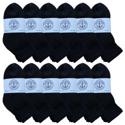 Yacht & Smith Kid's Black Quarter Ankle Socks - Size 4-6