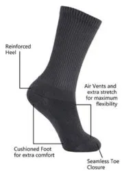 Yacht & Smith Men's Cotton Terry Cushion Athletic Navy Crew Socks