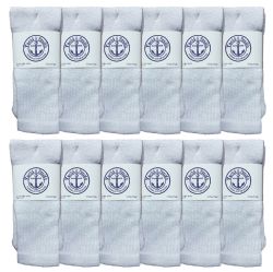 48 Wholesale Yacht & Smith Women's Cotton Tube Socks, Referee Style, Size 9-15 Solid White