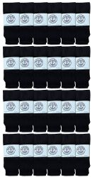 Yacht & Smith Women's 26 Inch Cotton Tube Sock Solid Black Size 9-11