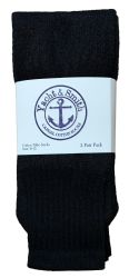 36 Wholesale Yacht & Smith Women's Cotton Tube Socks, Referee Style, Size 9-15 Solid Black