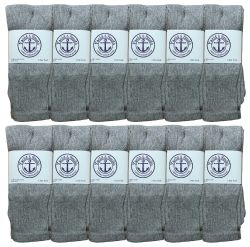 48 Pairs Yacht & Smith Women's Cotton Tube Socks, Referee Style, Size 9-15 Solid Gray - Women's Tube Sock