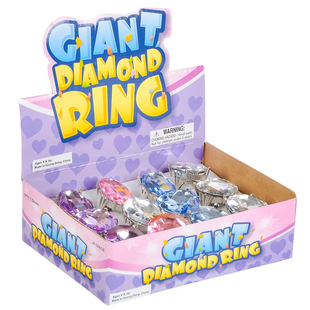 288 pieces Giant Faux Diamond Ring 1" - Rings
