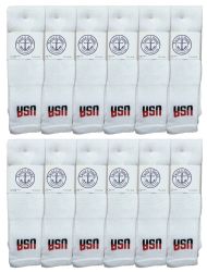 48 Wholesale Yacht & Smith Men's Cotton King Size Extra Long Usa Tube SockS- Size 13-16