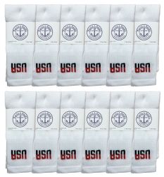 72 Wholesale Yacht & Smith Women's Cotton Terry Cushioned Usa Logo Athletic White Tube Socks