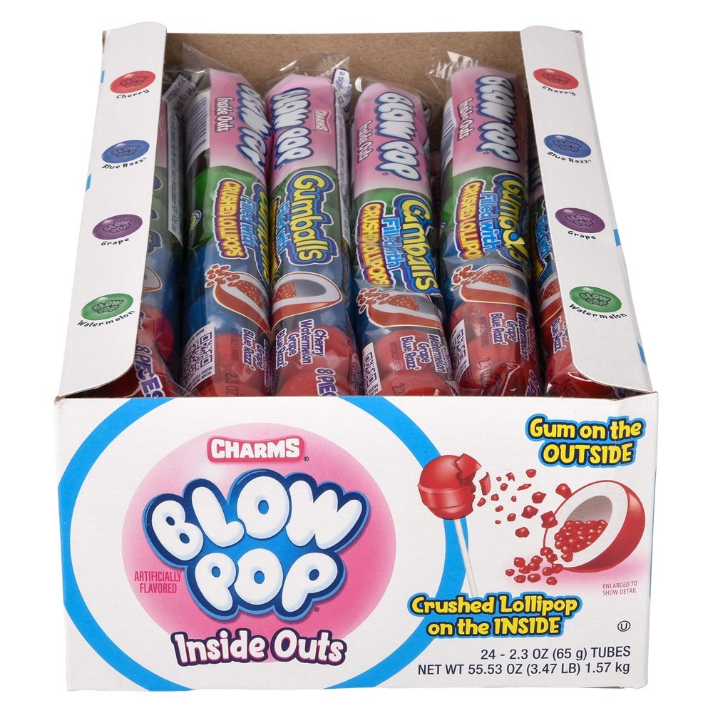 288 pieces Charms Blow Pop Inside Out Gum 24ct - Food & Beverage