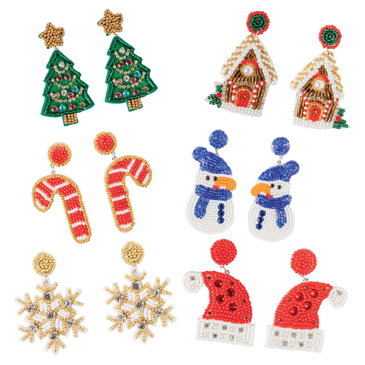 120 pieces Holiday Spirit Beaded Earrings - Earrings