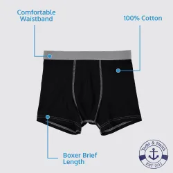 Yacht & Smith Mens 100% Cotton Boxer Brief Assorted Colors Size X Large