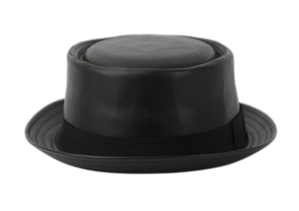 12 Pieces of Pu Leather Pork Pie Fedora With Satin Lining Assorted