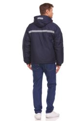 12 Wholesale Yacht & Smith Men's Down Thick Insulated Hooded Winter Jacket With Safety Reflector