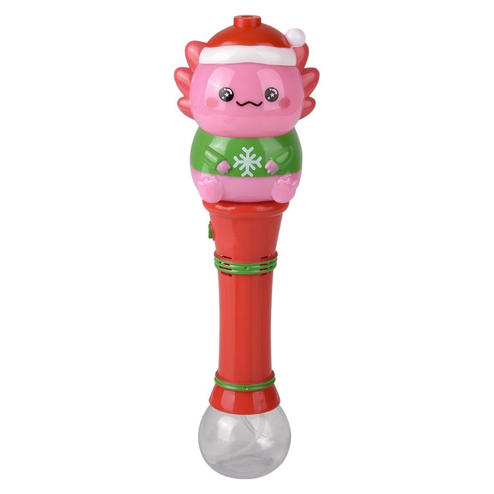 24 of LighT-Up Christmas Axolotl Bubble Wand 12"