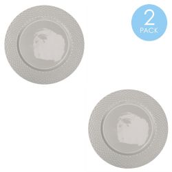 24 pieces Home Basics Embossed Honeycomb 10.5" Ceramic Dinner Plate, White - Kitchen Cutlery