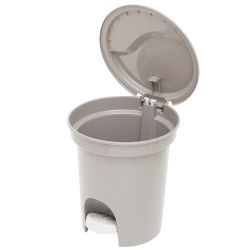 6 pieces Home Basics 8 Liter Plastic Step On Waste Bin, Grey - Waste Basket