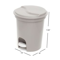 6 pieces Home Basics 8 Liter Plastic Step On Waste Bin, Grey - Waste Basket