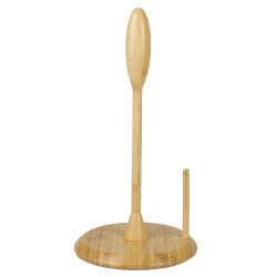 4 Wholesale Michael Graves Design Freestanding Bamboo Paper Towel Holder with Side Bar, Natural