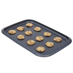 12 pieces Michael Graves Design Textured NoN-Stick 12gc X 18gc Carbon Steel Cookie Sheet, Indigo - Stainless Steel Cookware