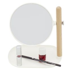 12 pieces Home Basics Cosmetic Mirror With Tray, (2x Magnification), Ivory - Assorted Cosmetics