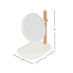 12 pieces Home Basics Cosmetic Mirror With Tray, (2x Magnification), Ivory - Assorted Cosmetics