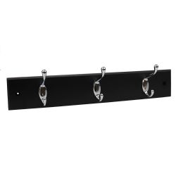 12 pieces Home Basics 3 Double Hook Wall Mounted Hanging Rack, Black - Hooks