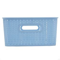 6 pieces of Home Basics 12.5 Liter Plastic Basket With Handles, Blue