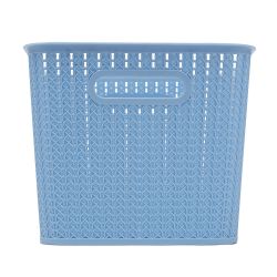 4 pieces of Home Basics 20 Liter Plastic Basket With Handles, Blue